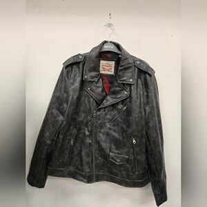 Levi's Distressed Gray Leather Jacket